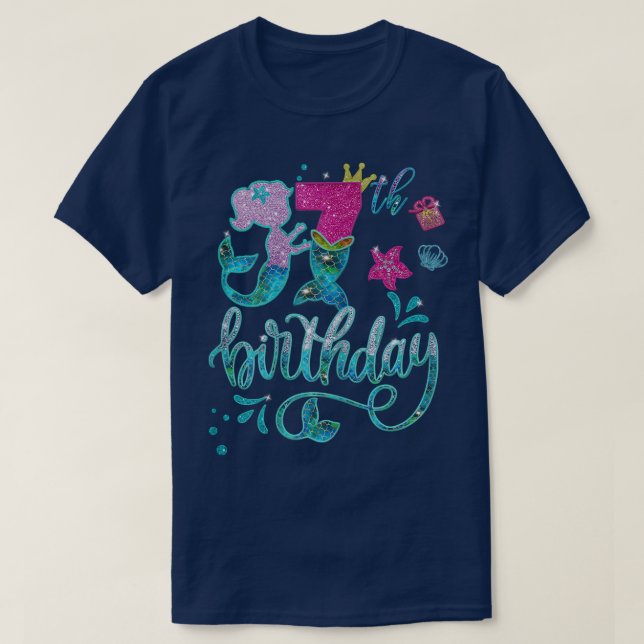Camiseta Chica de cumpleaños de sirvienta de 7 años de edad (Diseño del anverso)