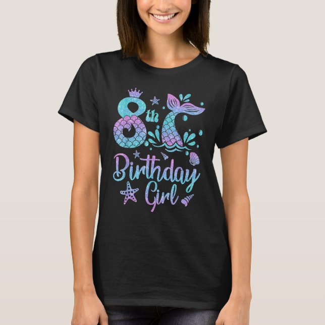 Camiseta Chica de cumpleaños de sirvienta de 8 años es mi o (Anverso)