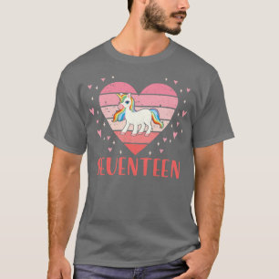 Camiseta Chica de cumpleaños de Unicornio de 17 años