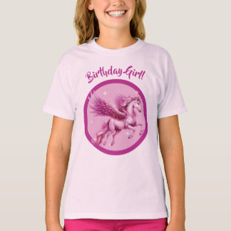 Camiseta "Chica de cumpleaños". Diseño de fantasía rosada p