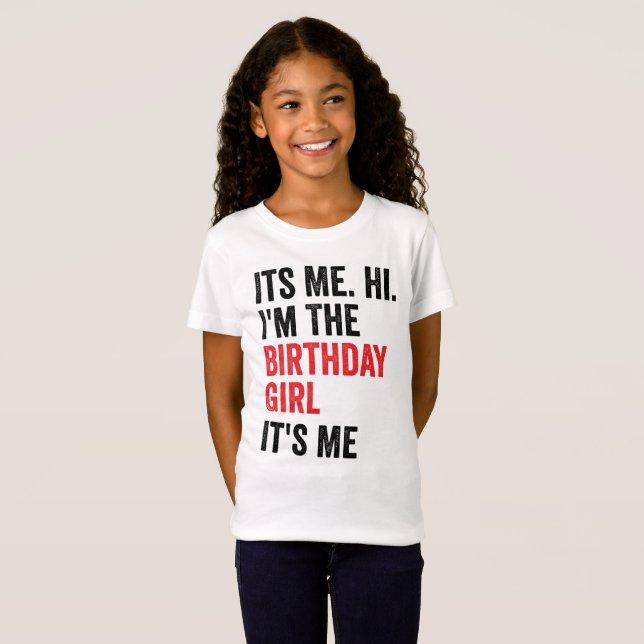 Camiseta Chica de cumpleaños, divertida celebración de la R (Anverso completo)