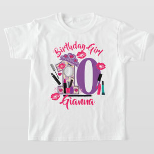 Camiseta Chica de cumpleaños   edad del personalizado