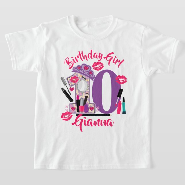 Camiseta Chica de cumpleaños | edad del personalizado (Distribución)