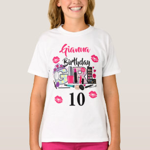 Camiseta Chica de cumpleaños   edad del personalizado