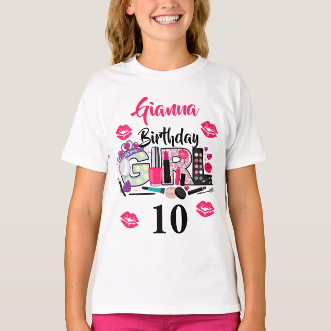 Camiseta Chica de cumpleaños | edad del personalizado (Anverso)