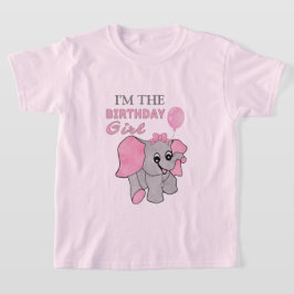 Camiseta Chica de cumpleaños elefante bebé rosa