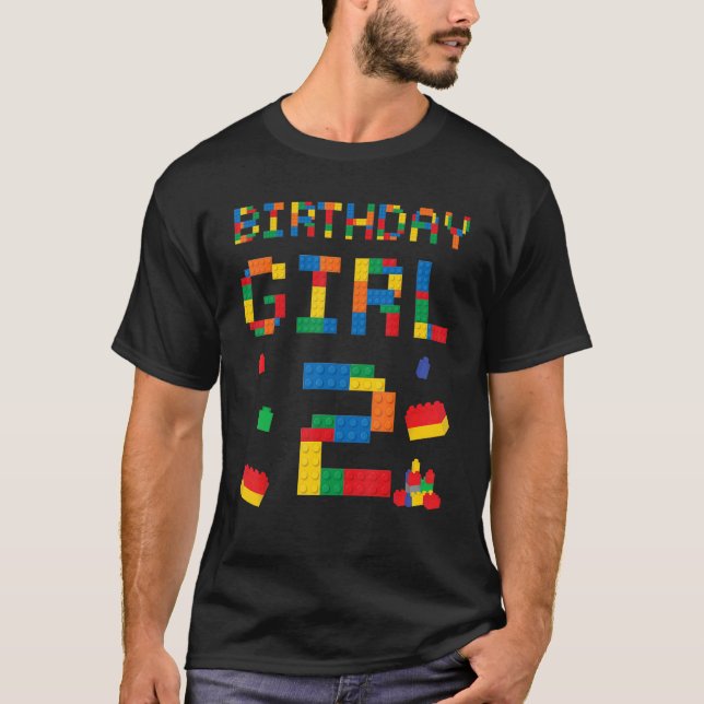 Camiseta Chica de cumpleaños en bloque de construcción cump (Anverso)