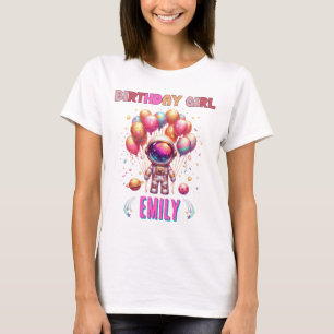 Camiseta Chica de cumpleaños en el espacio exterior