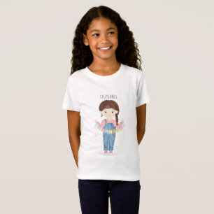 Camiseta Chica de Cumpleaños en Overoles Morena