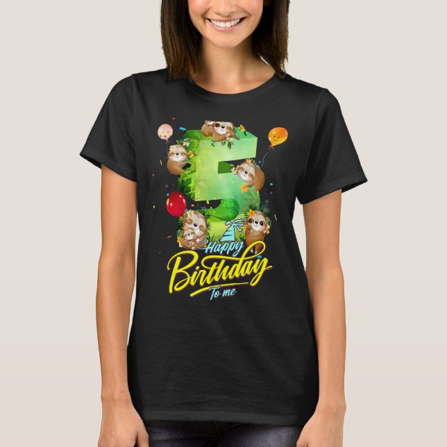 Camiseta chica de cumpleaños eslovaco de 5 años 5 Chicas ad (Anverso)