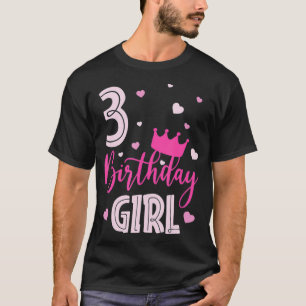 Camiseta Chica de Cumpleaños Familia De 3 Años De Edad Cute