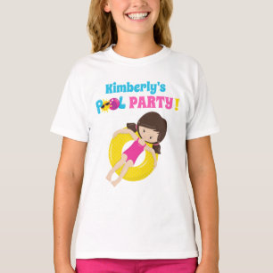 Camiseta Chica de cumpleaños Fiesta de piscina de cutas per