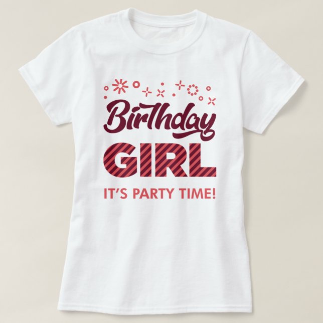 Camiseta Chica de cumpleaños Fiesta Princesa Chicas de la C (Diseño del anverso)