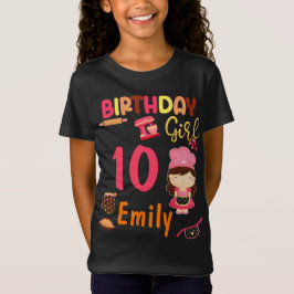 Camiseta Chica de cumpleaños Fiesta tema coincidente 