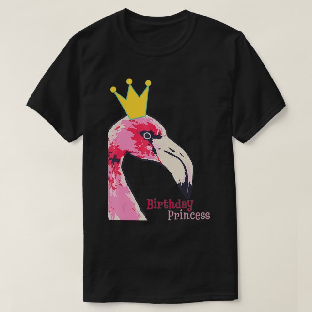 Camiseta Chica de cumpleaños Flamingo Cute regalo hawaiano (Diseño del anverso)