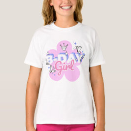 Camiseta Chica de cumpleaños Flor Mariposa Cute