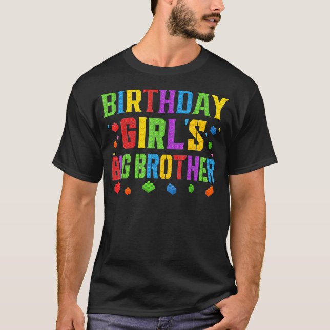 Camiseta Chica de cumpleaños Gran Hermano Bloques Maestro B (Anverso)