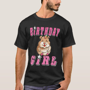 Camiseta Chica de cumpleaños Hamster Unicorn Chica Pixelado