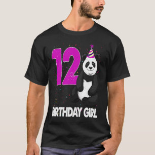 Camiseta Chica de cumpleaños lindo 12 Panda Funny Bear Tees