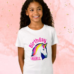 Camiseta Chica de cumpleaños mágico de unicornio<br><div class="desc">Camiseta de Chica de cumpleaños mágica de Unicornio. La camiseta tiene un bonito y hermoso dibujo de unicornio y estrellas de colores.</div>