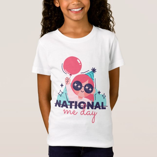 Camiseta Chica de cumpleaños Moda de globo cúte (Anverso)
