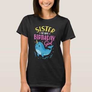 Camiseta Chica de cumpleaños Narwhal Fiesta Costum de coinc