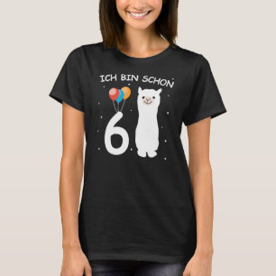 Camiseta Chica de cumpleaños número 6, Ich bin schon, 6 año