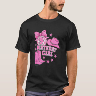 Camiseta Chica de cumpleaños número 9 Preppy Rosa Disco Occ