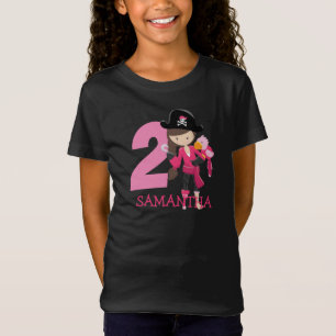 Camiseta Chica de cumpleaños ParrotParty Pirate 2do nombre 