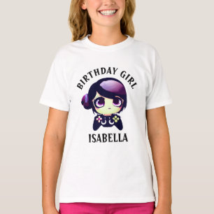 Camiseta Chica de cumpleaños personalizada Gaming Anime Chi