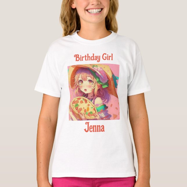 Camiseta Chica de cumpleaños personalizado | Fiesta de Anim (Anverso)