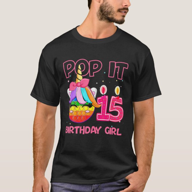 Camiseta Chica De Cumpleaños Pídelo Con Fidget De Unicornio (Anverso)