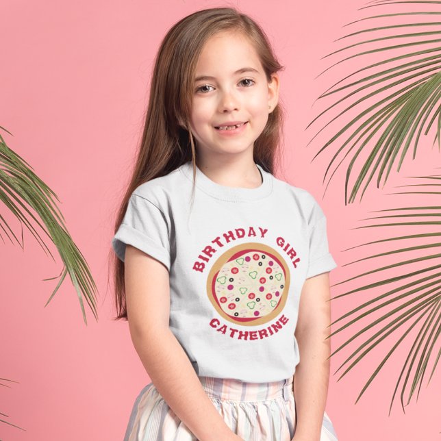 Camiseta Chica de cumpleaños Pizza Fiesta Nombre (Subido por el creador)