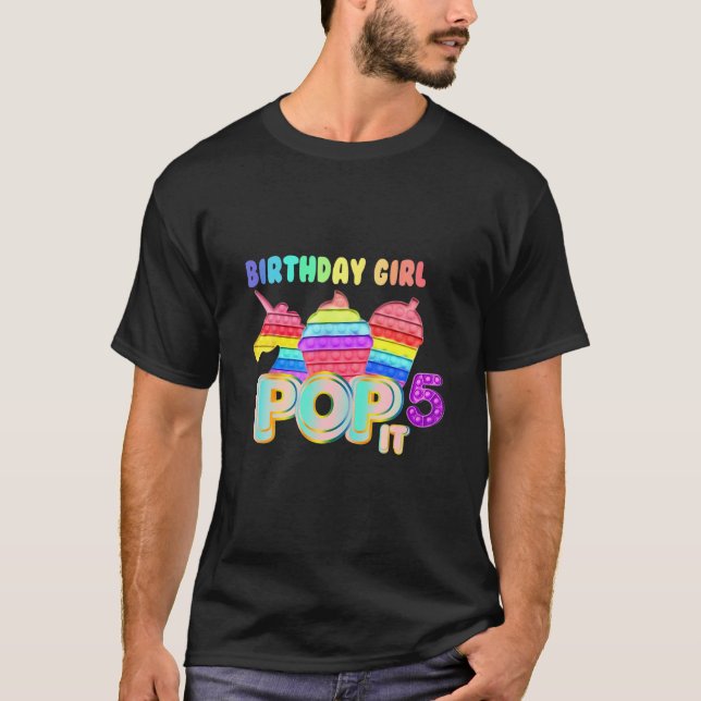 Camiseta Chica de cumpleaños Pop It 5 (Anverso)