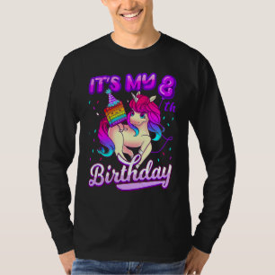 Camiseta Chica De Cumpleaños Pop It Unicorn Por Octavo Cump