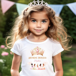 Camiseta Chica de cumpleaños Princesa Pastel de oro rosa