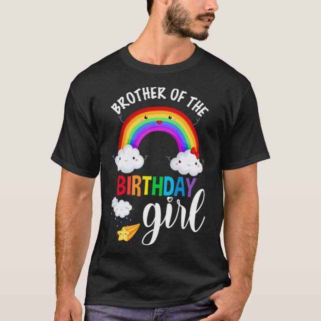 Camiseta Chica de cumpleaños Rainbow B Day Matchin (Anverso)