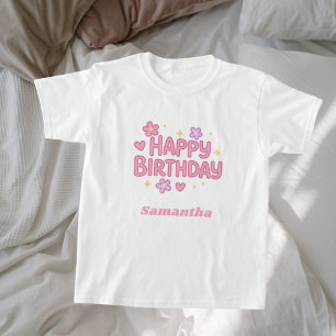 Camiseta Chica de cumpleaños rosa