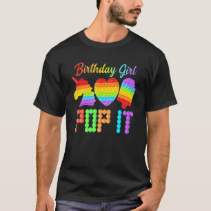 Camiseta Chica de cumpleaños Unicorn Fidget Pop It Colorful