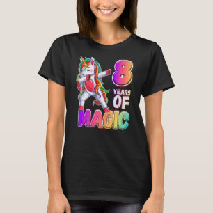 Camiseta Chica De Cumpleaños Unicornio De 8 Años De Magia