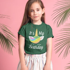 Camiseta Chica de cumpleaños Unicornio del Día de San Patri