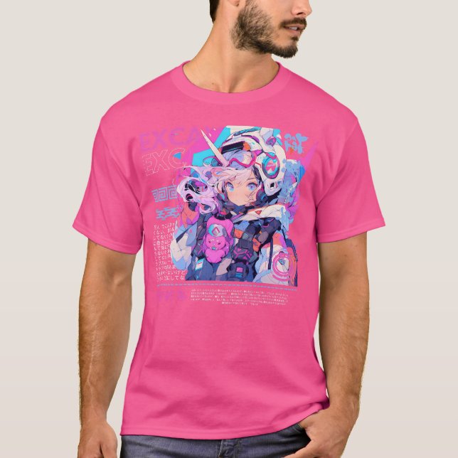 Camiseta Chica de Cyberpunk Anime Astronauta Exca (Anverso)