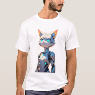 Camiseta Chica de Cyberpunk Cat