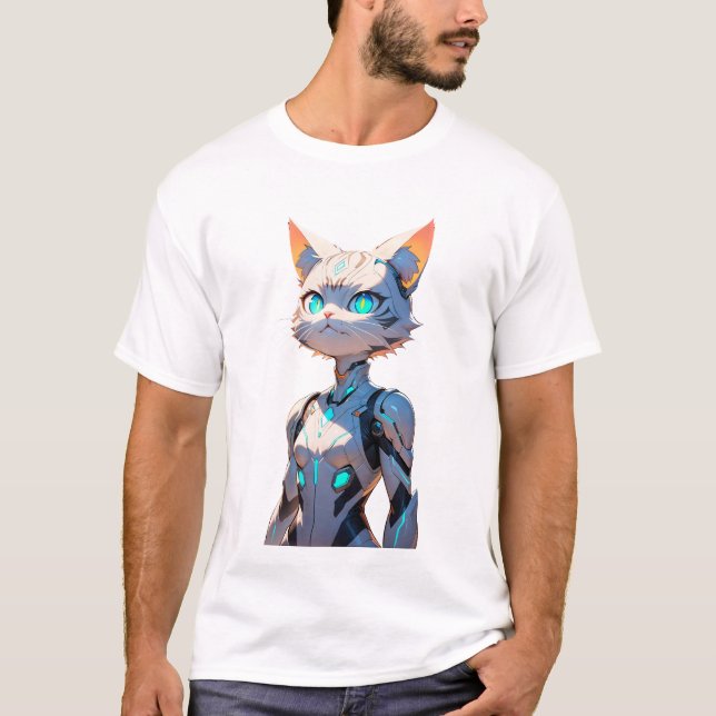 Camiseta Chica de Cyberpunk Cat (Anverso)