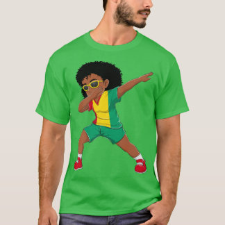 Camiseta Chica de Dabbing guineanos niños con bandera guine