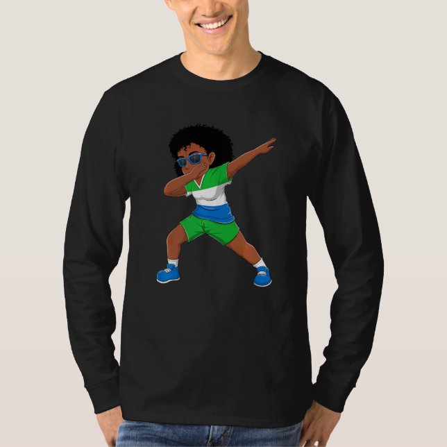 Camiseta Chica de Dabbing Sierra Leona, niños de bandera de (Anverso)