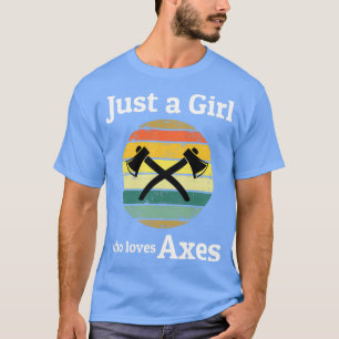 Camiseta Chica de derribo de vintage retro-hacha