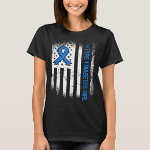 Camiseta Chica De Diabetes Tipo 1 Cinta De Diabetes Y Estad