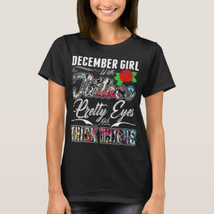 Camiseta Chica de diciembre con los ojos del bonito de los