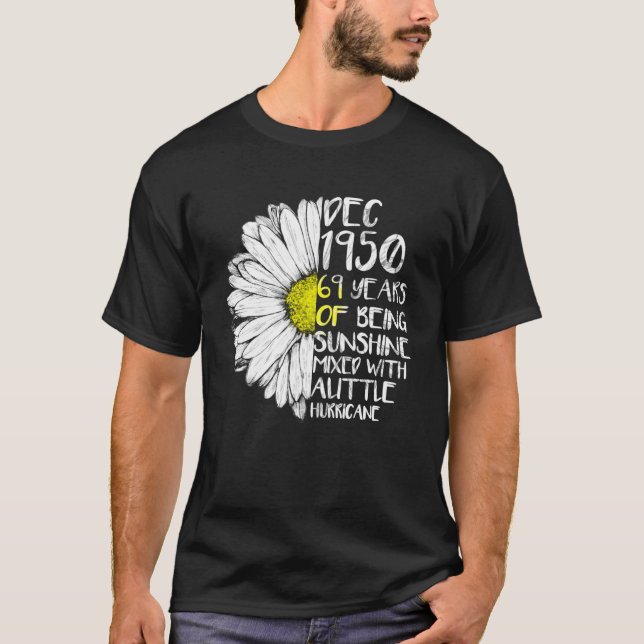 Camiseta CHICA De DICIEMBRE HECHO En 1950 69º Huracán Sunsh (Anverso)